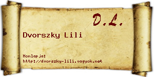 Dvorszky Lili névjegykártya